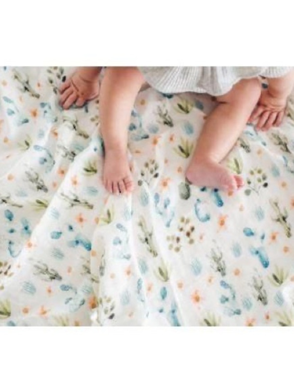 Loulou Lollipop Muslin Swaddle Cactus Floral
